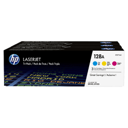 Conjunto triplo de toner HP 128A (CF371AM) azul, amarelo e magenta