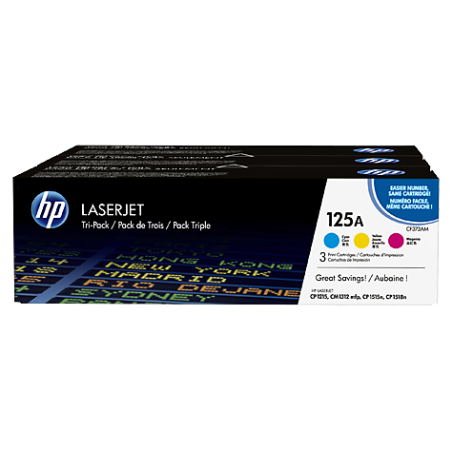Conjunto Triplo de Toner HP 125A - amarelo+azul+magenta (CF373A)