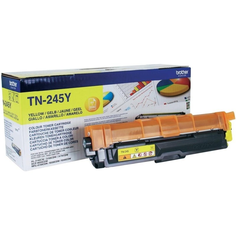 Toner Brother TN245Y Amarelo – Cartucho de Alta Capacidade Original (2.200 pág.)