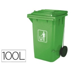 Contentores de lixo para reciclagem verdes 100L