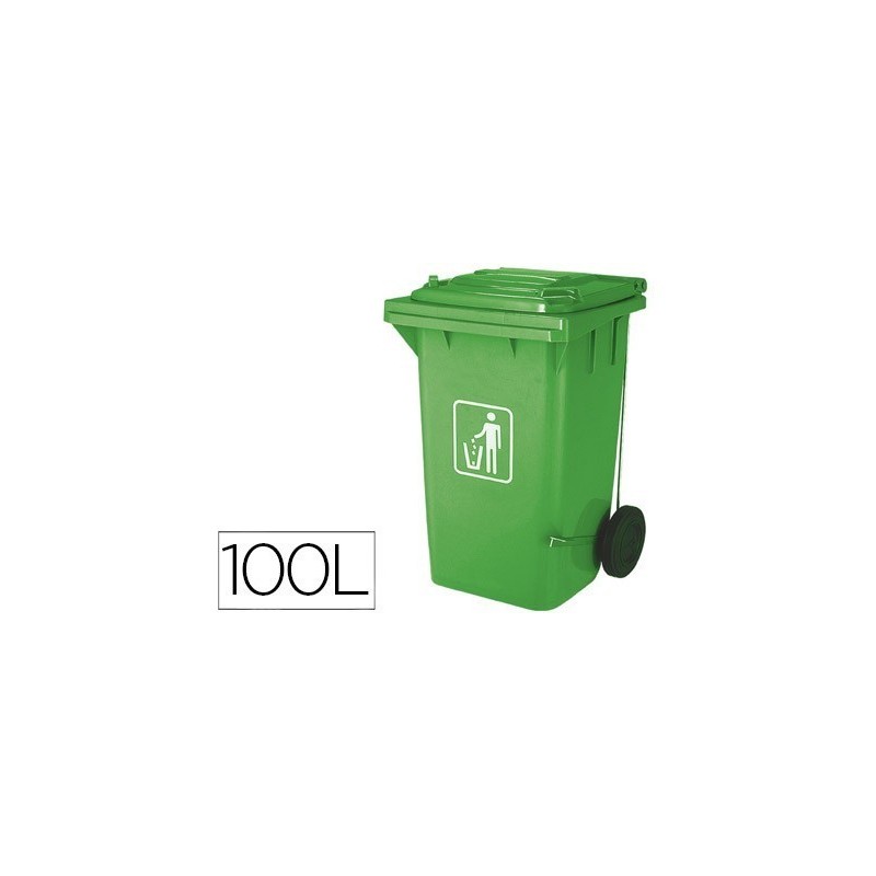 Contentores de lixo para reciclagem verdes 100L