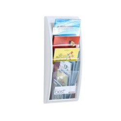 Expositores murais brancos a4 com 4 divisórias