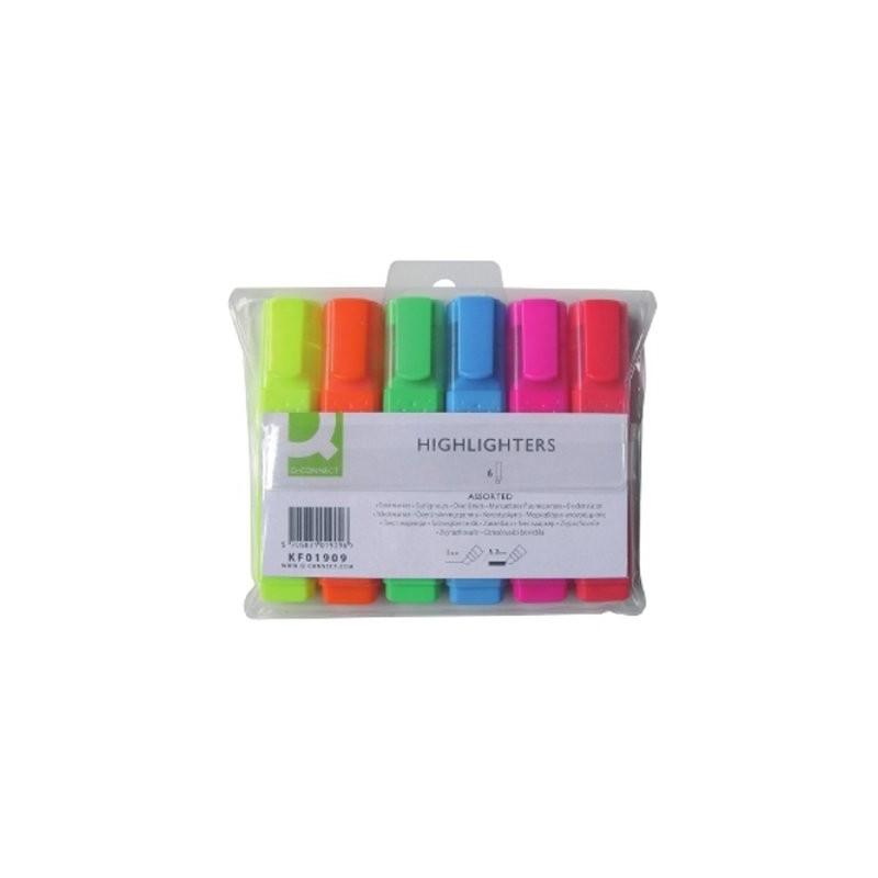 Marcadores fluorescentes - bolsa com 6 cores