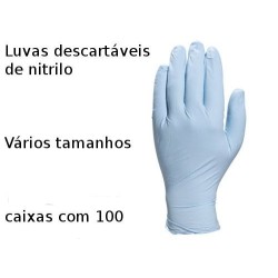 Luvas descartáveis em nitrilo