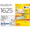 Etiquetas transparentes adesivas 38,1x21,2mm Avery