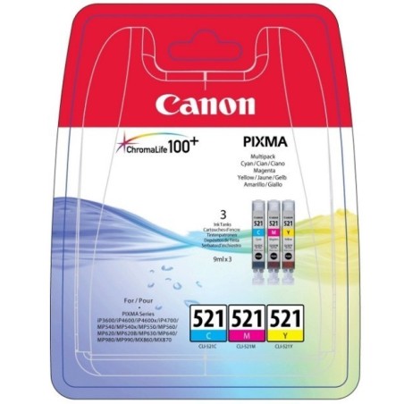 Tinteiros Canon CLI521CMY (pack com as 3 cores)