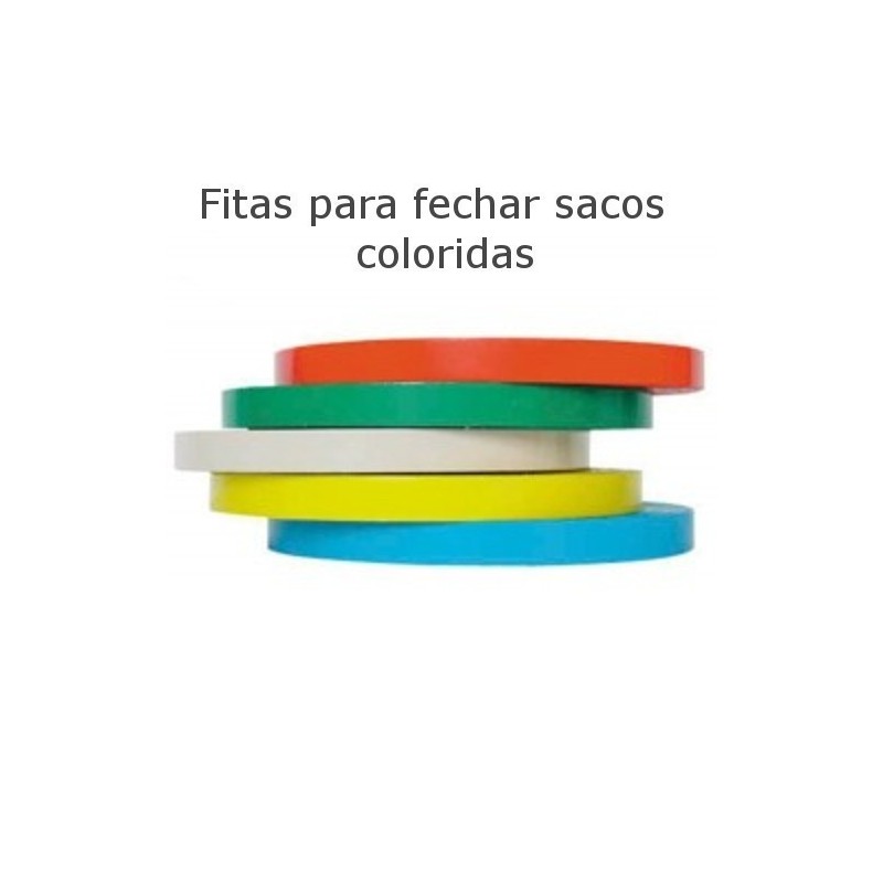 Fitas adesivas para fechar sacos coloridas