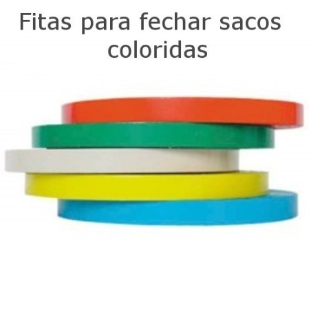 Fitas adesivas para fechar sacos coloridas