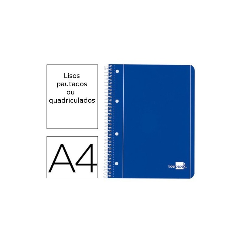 Cadernos A4 espiral de capa azul