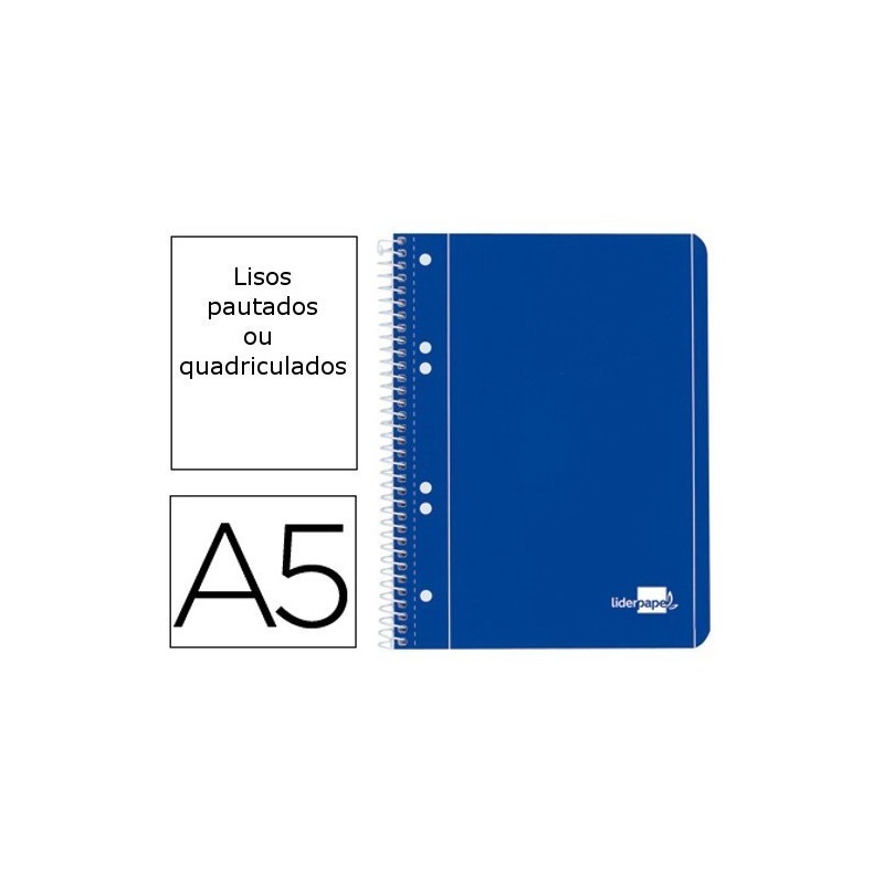 Cadernos A5 espiral de capa azul