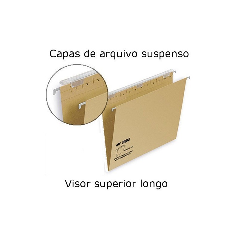 Capas de arquivo suspenso com visor longo