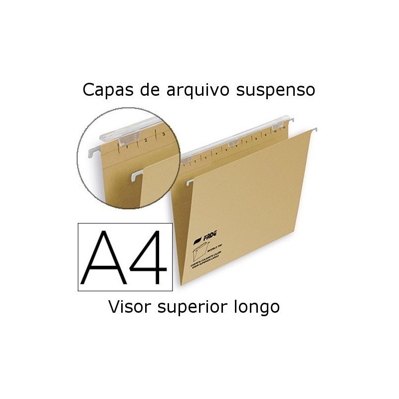 Capas de arquivo suspenso com visor longo