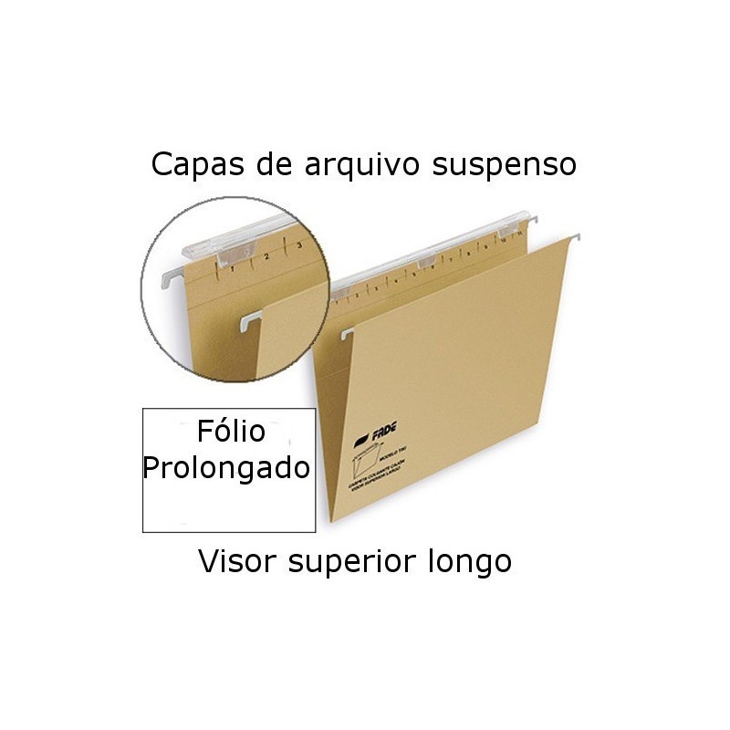Capas de arquivo suspenso com visor longo