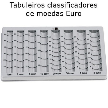 Tabuleiros classificadores de moedas euro