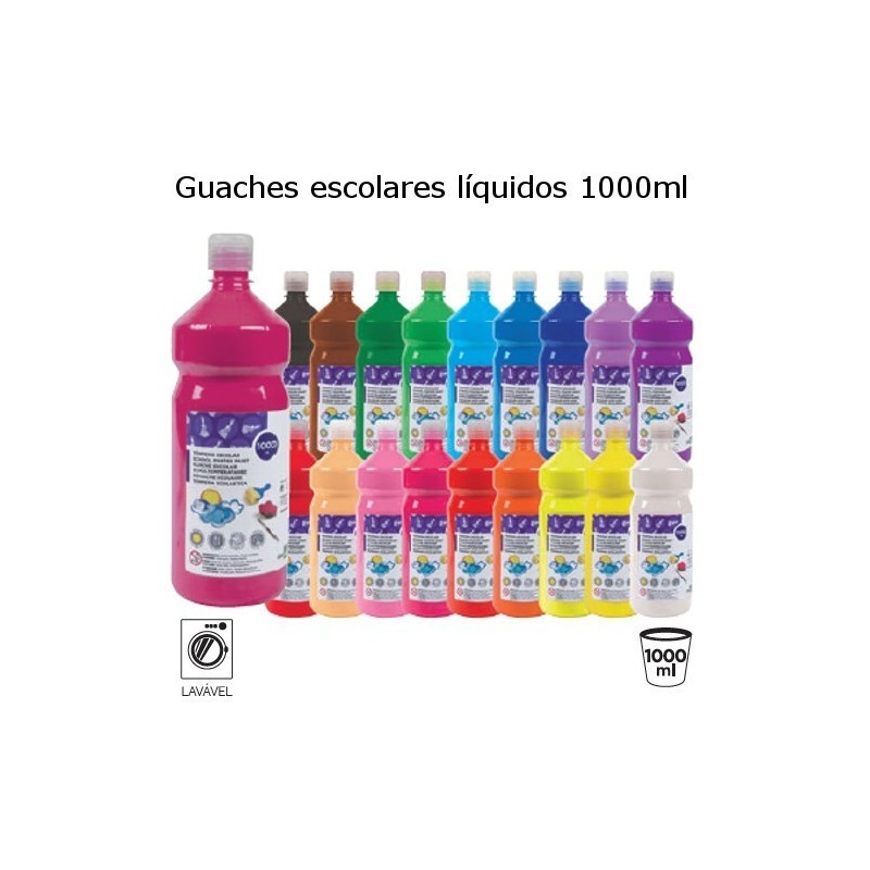 Guaches líquidos coloridos com 1000ml