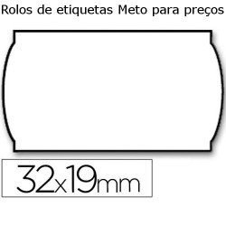 Etiquetas Meto para preços 32x19mm brancas onduladas
