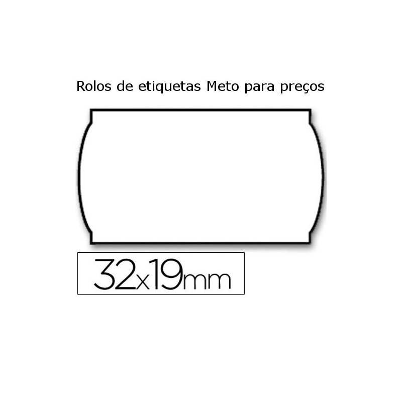 Etiquetas Meto para preços 32x19mm brancas onduladas