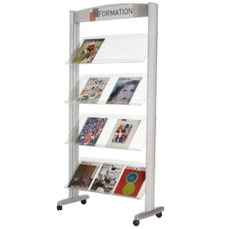 Expositores de chão com prateleiras transparentes