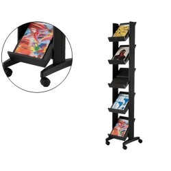 Expositores de chão móveis com 5 níveis