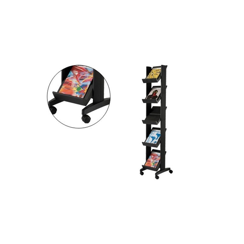 Expositores torre móveis de 5 níveis