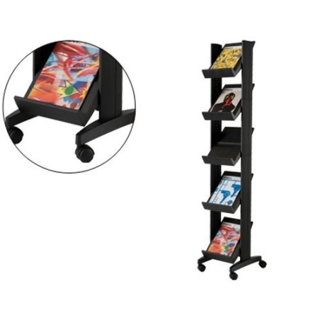 Expositores torre móveis de 5 níveis