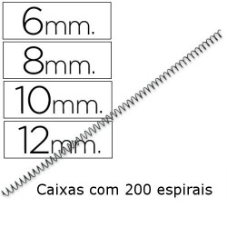 Espirais metálicas pretas passo 5:1 (diâmetros até 12 mm)