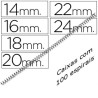 Espirais metálicas pretas passo 5:1 diâmetros 14mm a 24mm