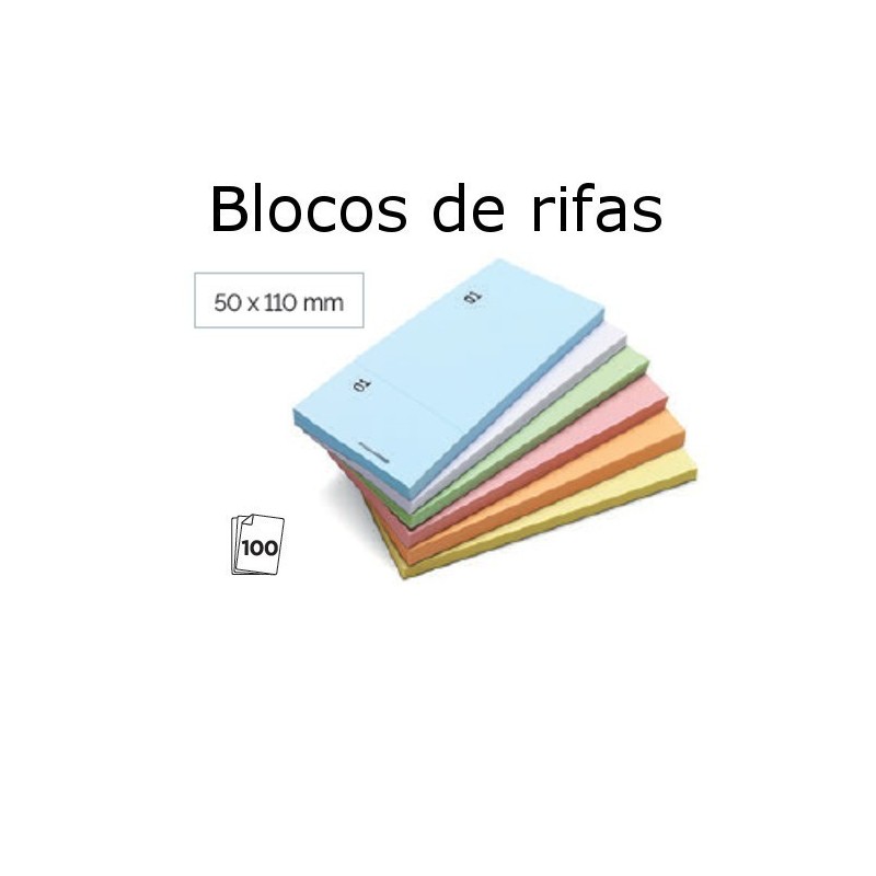 Blocos de rifas coloridos