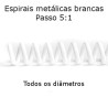 Espirais metálicas 5:1 brancas para encadernação
