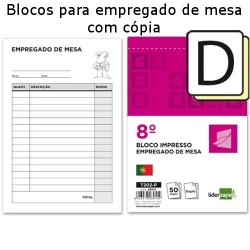 Blocos para empregado de mesa com cópia