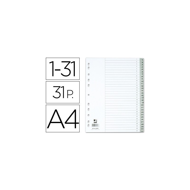 Separadores numéricos plásticos 1-31
