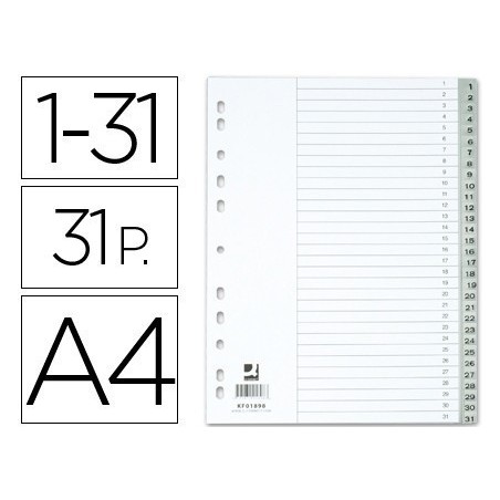 Separadores numéricos plásticos 1-31
