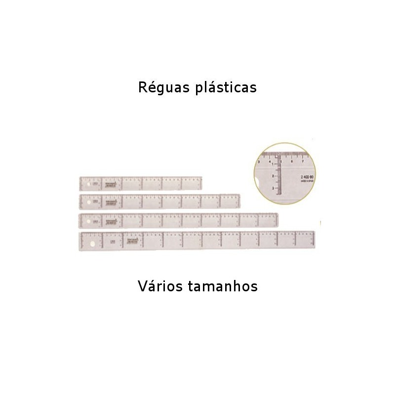 Réguas plásticas cristal