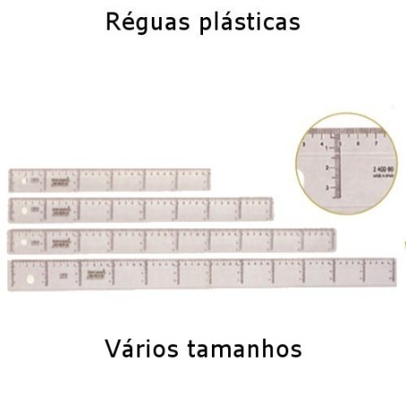 Réguas plásticas cristal