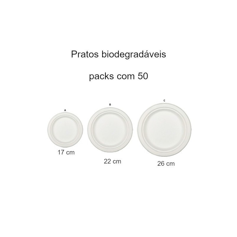 Pratos descartáveis biodegradáveis
