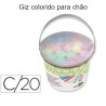 Giz colorido para chão em baldes com 20 paus
