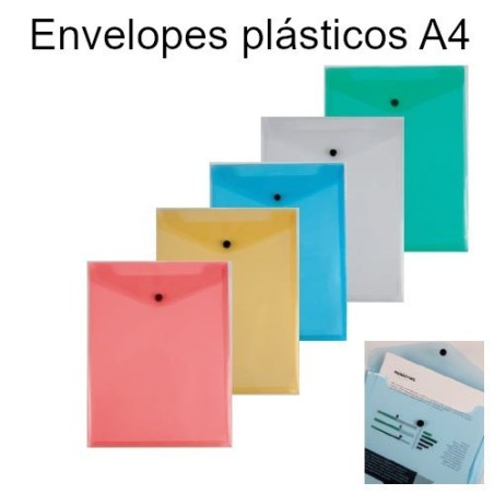 Envelopes saco plásticos coloridos A4