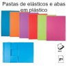 Pastas de elásticos com abas coloridas em plástico