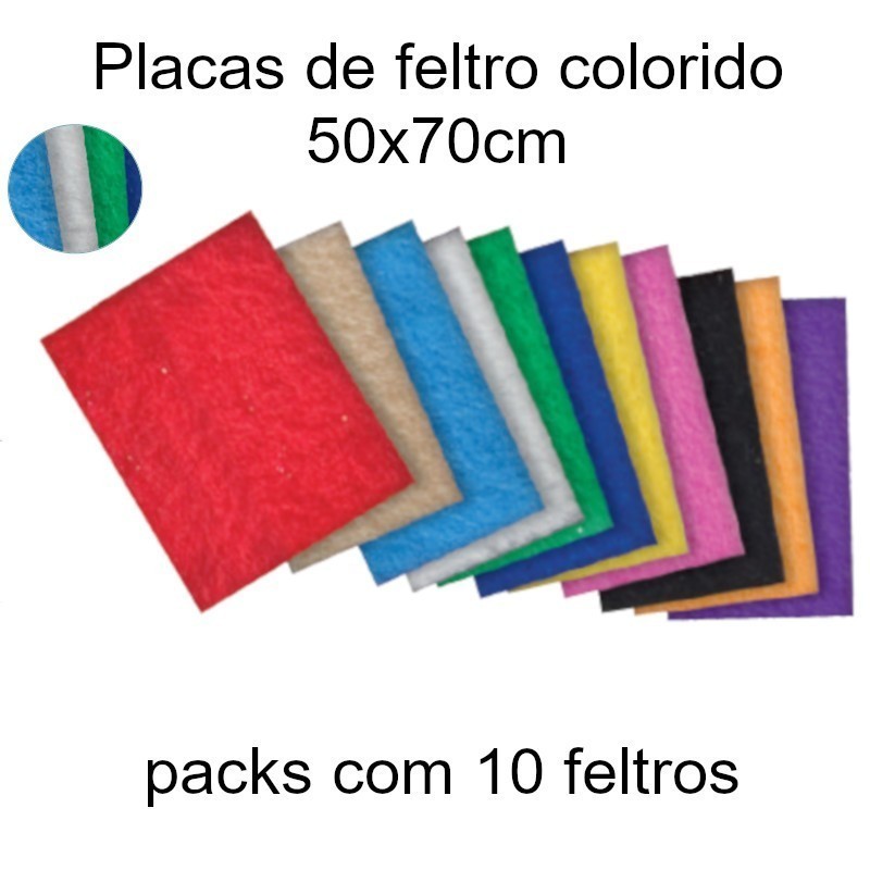 Feltros coloridos com 50x70cm