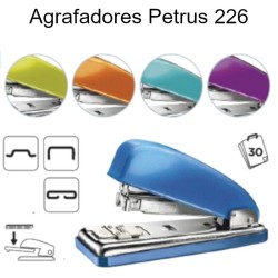 Agrafador Metálico Petrus 226 – Até 30 Folhas (Várias Cores)