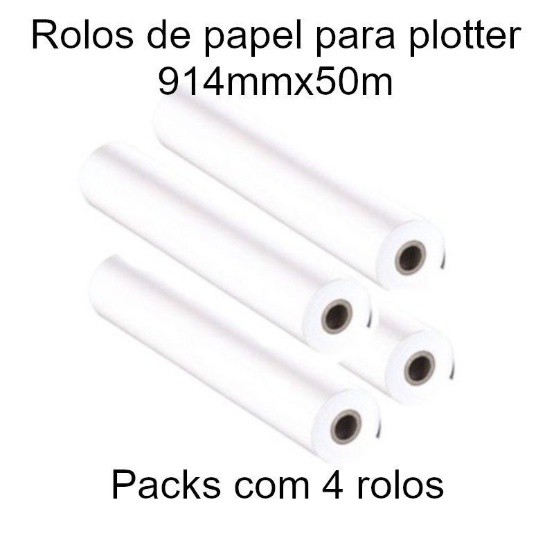 Papel para plotter 914mmx50m branco