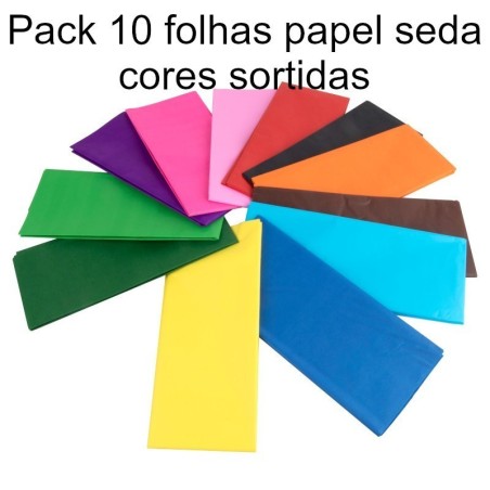 Papel seda de cores sortidas