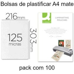 Bolsas de plastificar mate A4 125 microns
