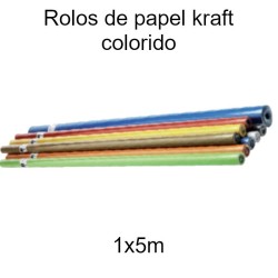 Papel Kraft Colorido em Rolo (1x5m) – Alta Flexibilidade 65g Várias Cores
