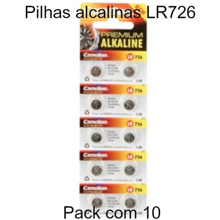 Pilhas LR726 alcalinas