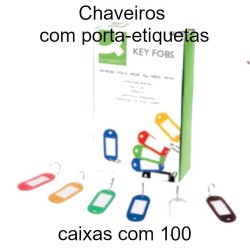 Chaveiros com Porta-Etiquetas Coloridos – Q-Connect / Caixa 100 un.