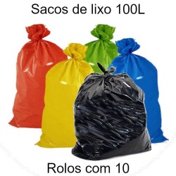 Sacos de lixo de 100L coloridos