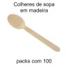 Colheres em madeira para sopa