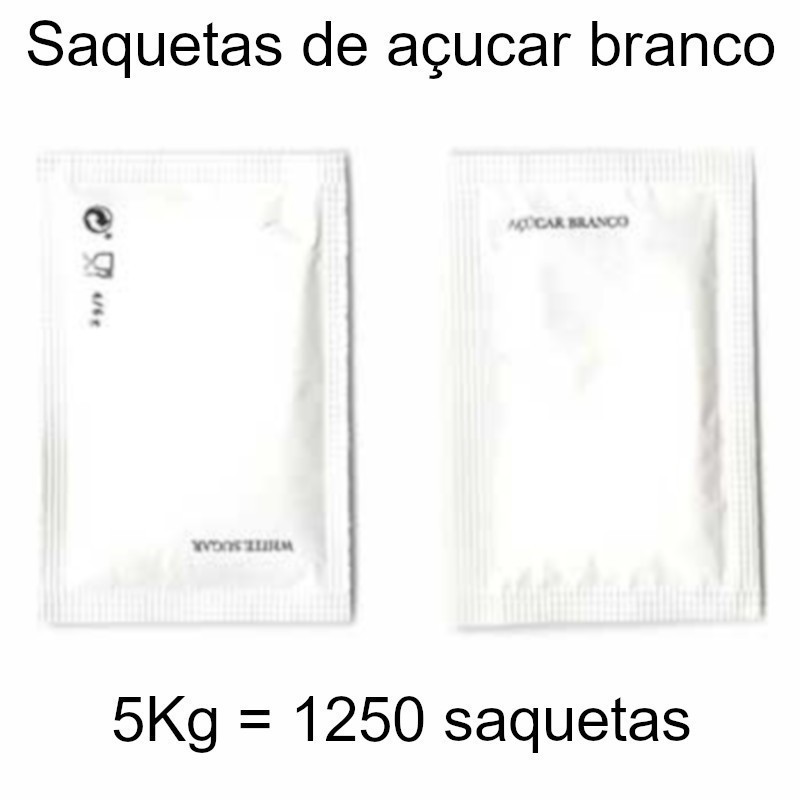 Saquetas de açucar branco