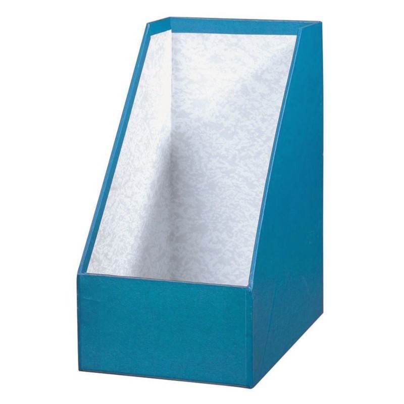 Porta revistas largo azul em cartão